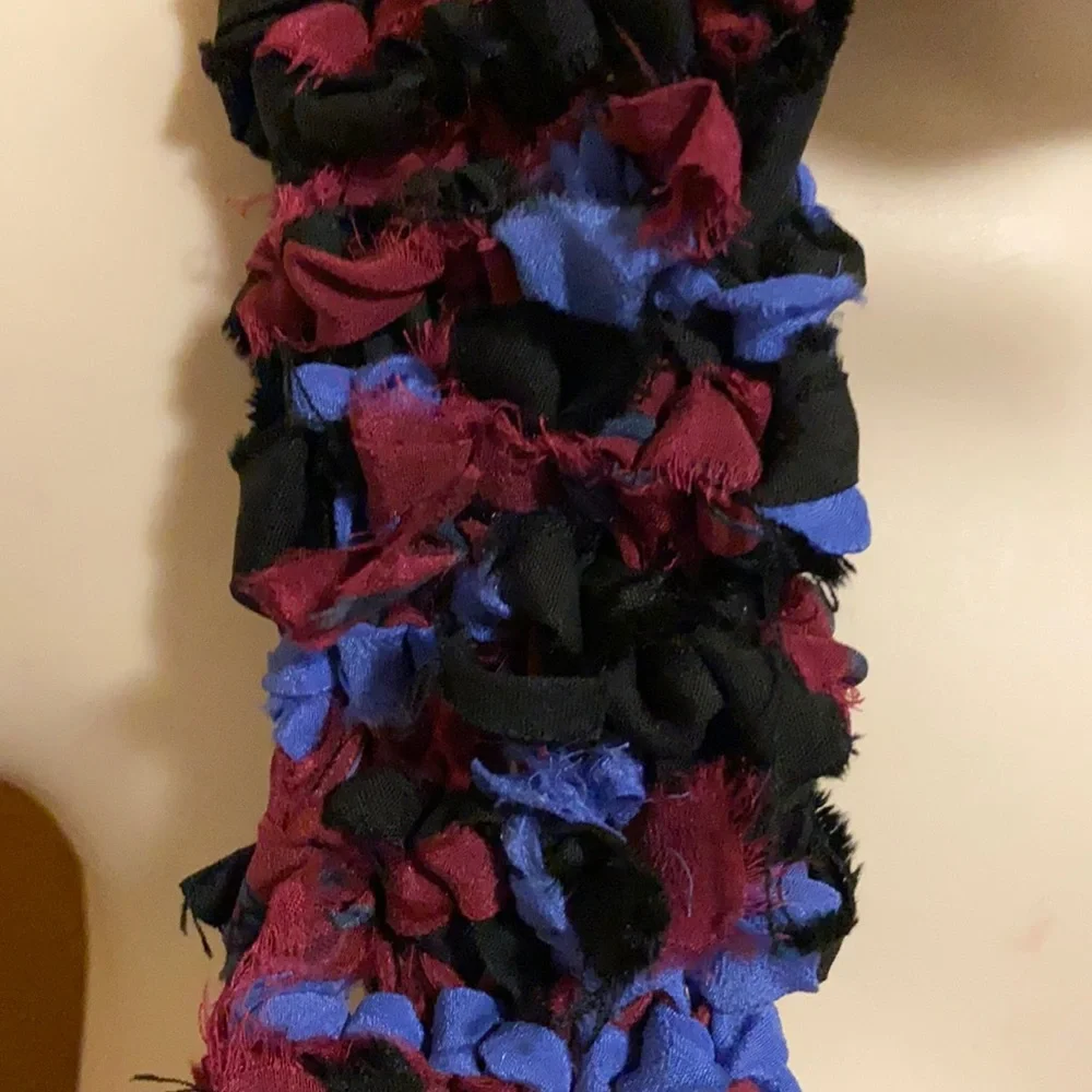 Hand knit 100% silk scarf